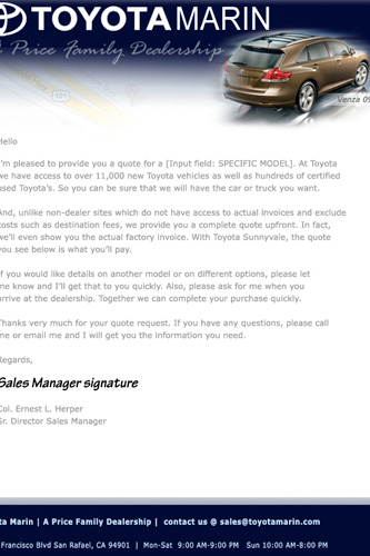 toyotamarin.com :: sales campaign email